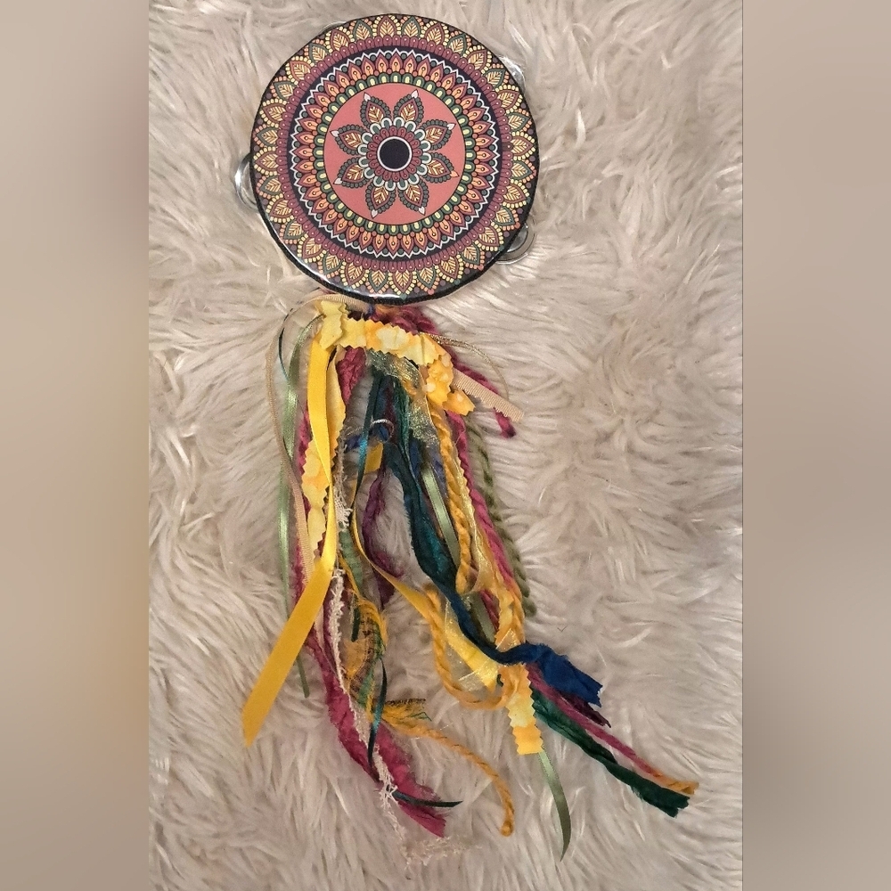 Bohemian Mandala Dreamcatcher with Multicolor Ribbons